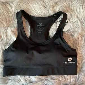 ACTIVERA Sz Medium Black Sports Bra Racerback NWT